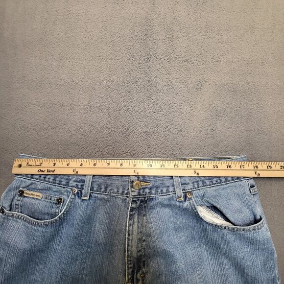 Calvin Klein Jeans Mens 35x32 Blue Relaxed Straight Leg Distressed Denim - Picture 8 of 11